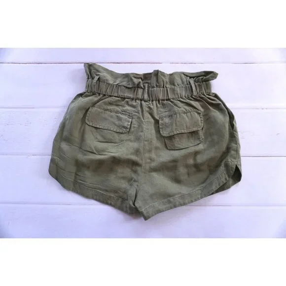 Frame Paperbag Pocket High Rise Short Army Green - Size XS - Picture 6 of 8